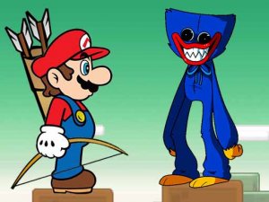 Mario vs Huggy Wuggy Archery Game